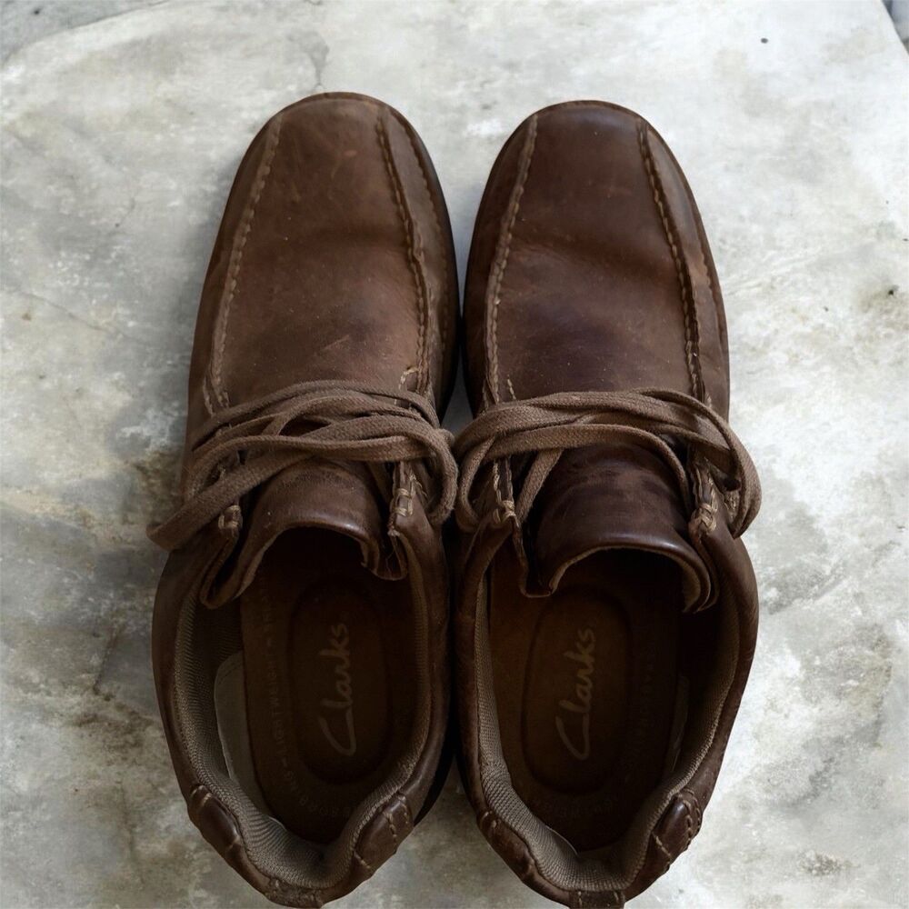 Clarks Men’s Brown Leather Casual Oxford Lace-Up Shoes Size 8.5 M Style 33888